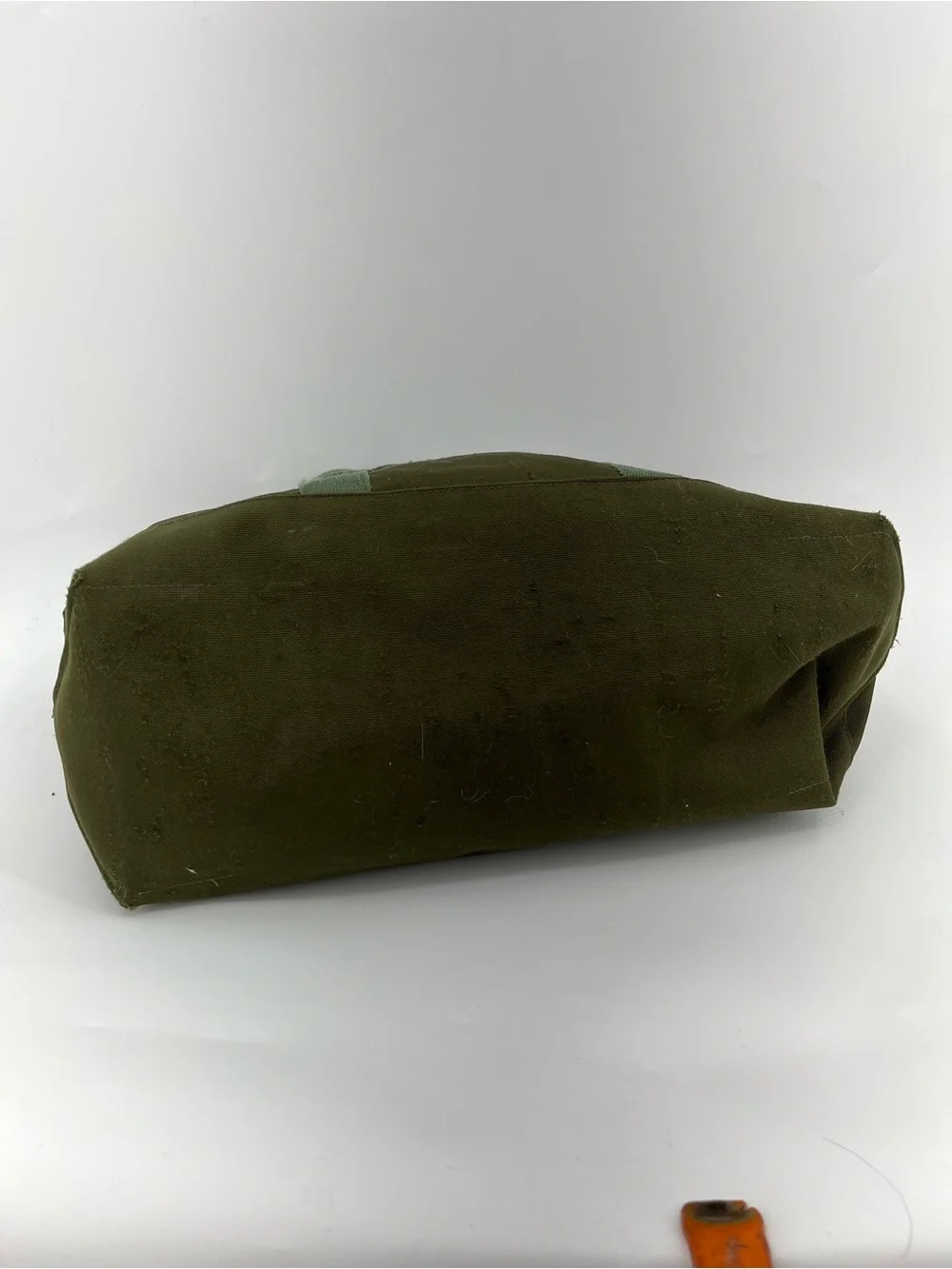 LL Bean Large boat and tote zip bag olive green 0808 canvas camo lining pocket